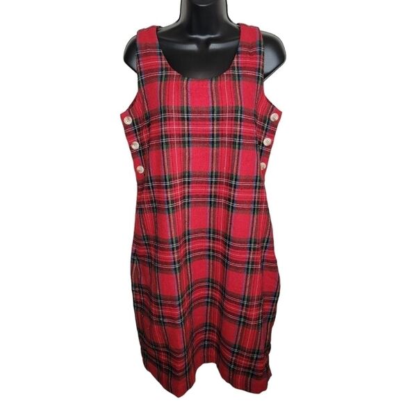The Vermont Country Store The Magic of Tartan Plaid jumper dress Small - Picture 1 of 7